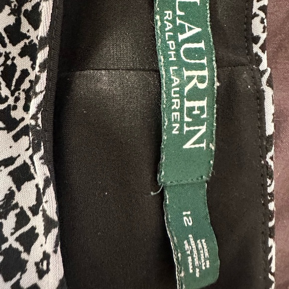 Ralph Lauren Women's Dress Black White Abstract Sleeveless‎ Stretch Fit  12 - Picture 5 of 8